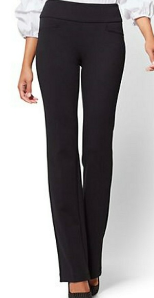 black pull on bootcut pants